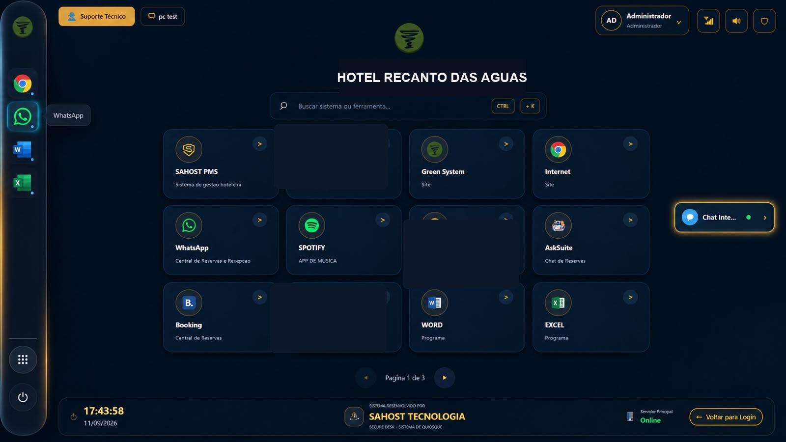 SecureDesk — tela do sistema